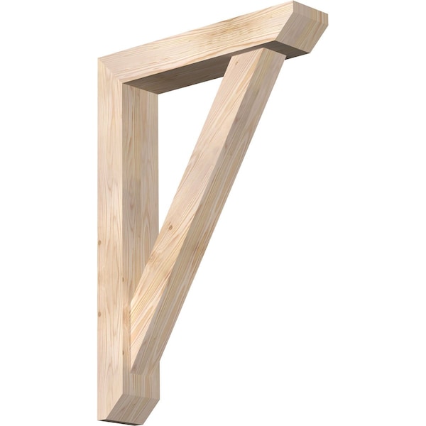 Ekena Millwork Traditional Slat Smooth Bracket w/ Offset Brace, Douglas Fir, 5 1/2"W x 26"D x 38"H BKT0604X26X38TRA06SDF - main